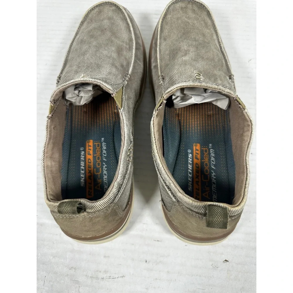 Skechers Relaxed Fit Air-Cooled Memory Foam Mens Slip On Loafers Taupe‎ 64654 11